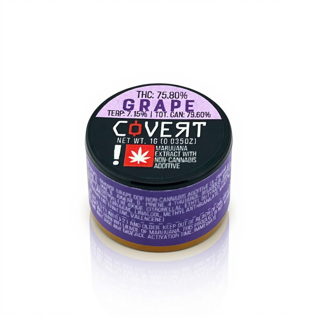Covert Extraction 1g Concentrate Bucket Grape – Flavored Sugar Wax – 75.80% THC – 7.15% Terpenes