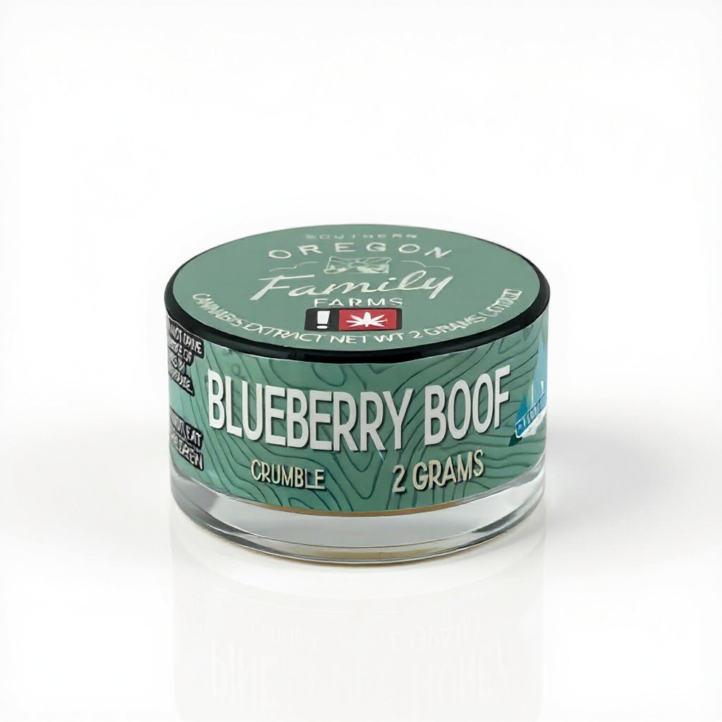 Southern Oregon Family Farms 2g Concentrate Bucket Blueberry Boof – Crumble – 87.27%
