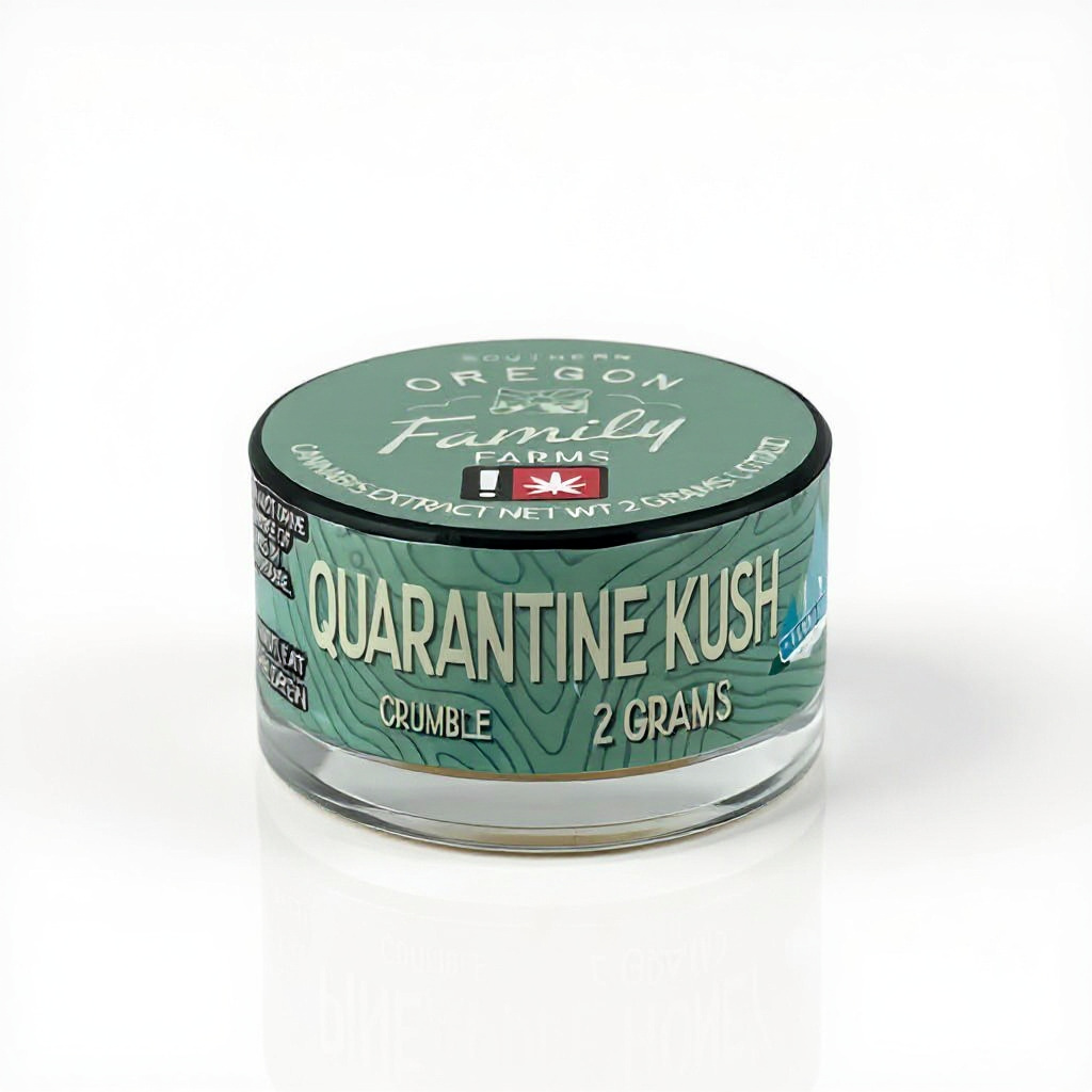 Southern Oregon Family Farms 2g Concentrate Bucket Quarantine Kush – Crumble – 88.72%
