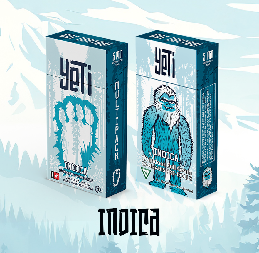 Yeti Combo 10pk Pre-Rolls Candy Rain & Krypto Chronic – Indica – 12.5g Total (1.25g Each) – 21.30% & 22.40% THC