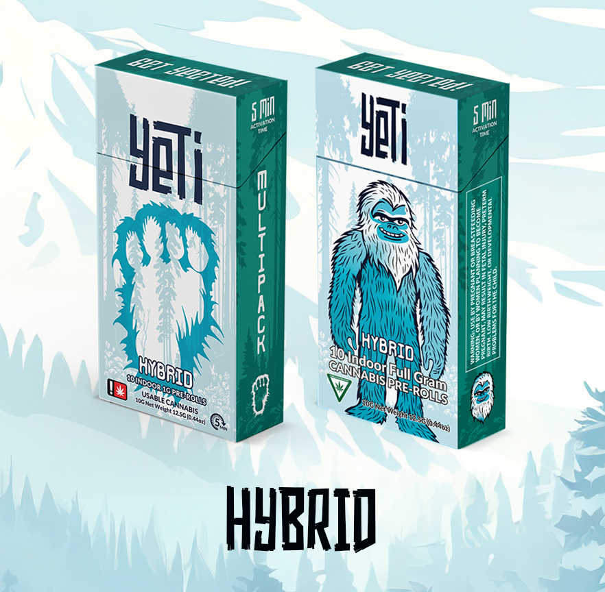 Yeti Combo 10pk Pre-Rolls Cap Junky & Pink Passion Fruit – Hybrid – 12.5g Total (1.25g Each) – 31.30% & 25.60% THC